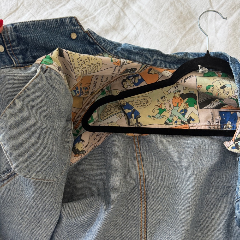 Vintage Et Vous Blue Denim Jacket, cartoon pattern - Picture 8 of 8